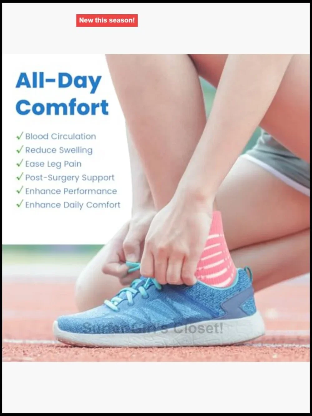 Ankle Compression Socks for Plantar Fasciitis Cushioned Athletic Running Socks
